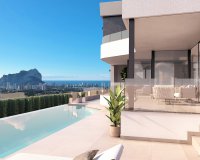 vue piscine - Villa moderne avec vue sur la mer Calpe
