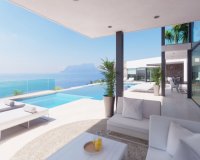 vue terrasse couverte - Une villa moderne de luxe sera construite au Cap Blanc, à Moraira