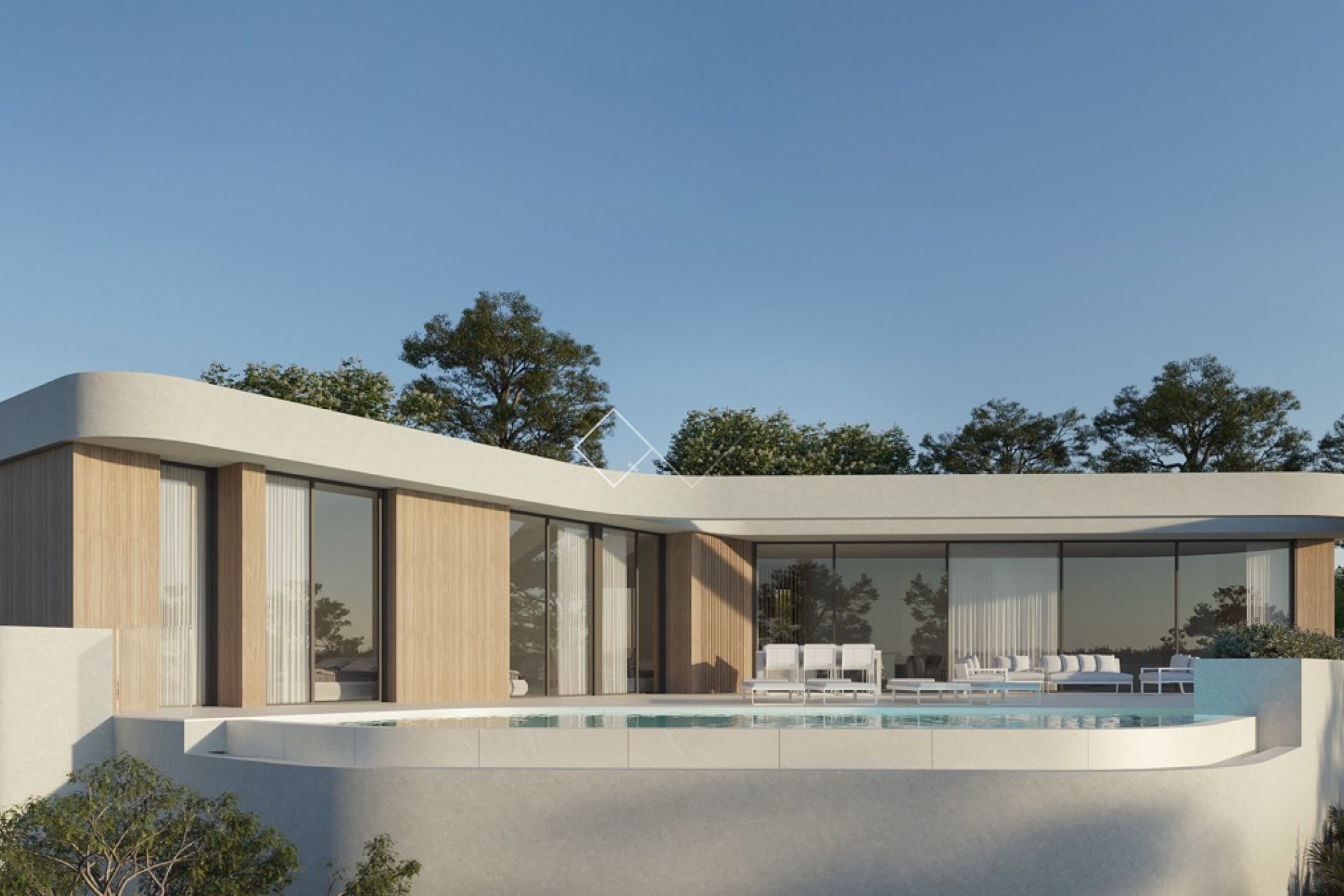 Zu bauen moderne Villa in Moraira, Solpark mit Gästewohnung