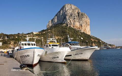 fishing boats in harbour of Calpe Costa Blanca