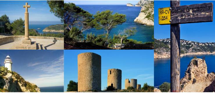 Route of the 15 scenic viewpoints in Javea