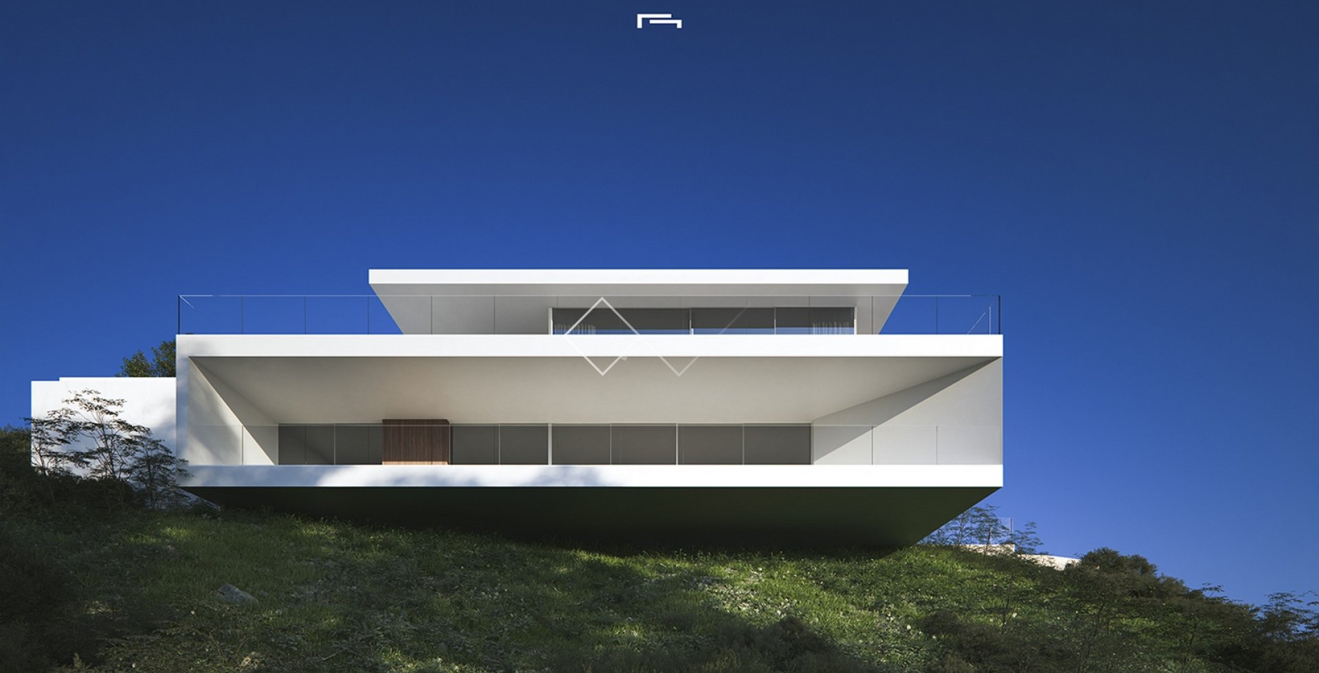 Sleek geometric design villa with sea views for sale in Moraira