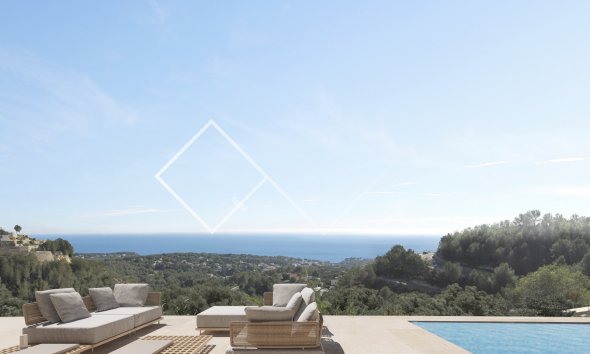 piscine terrasse - Villa design vue sur la mer à vendre à Benissa