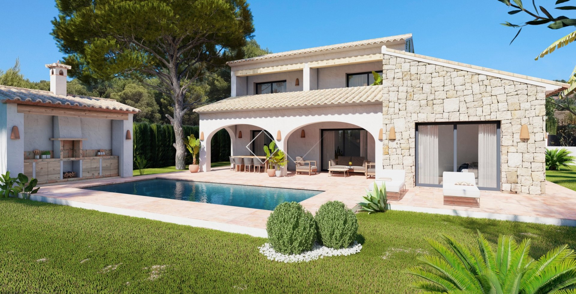 New build villa for sale in Javea, traditional style