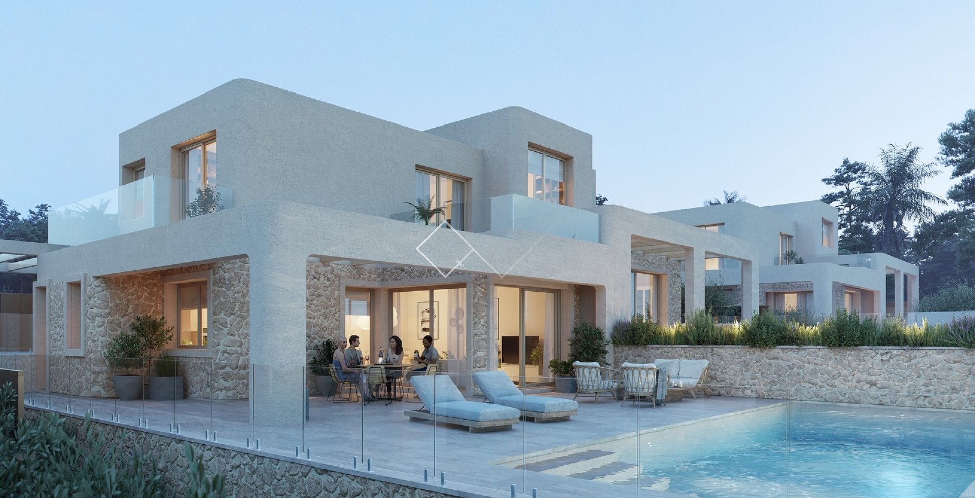 Nouvelles villas jumelées de style Ibiza à vendre à Moraira