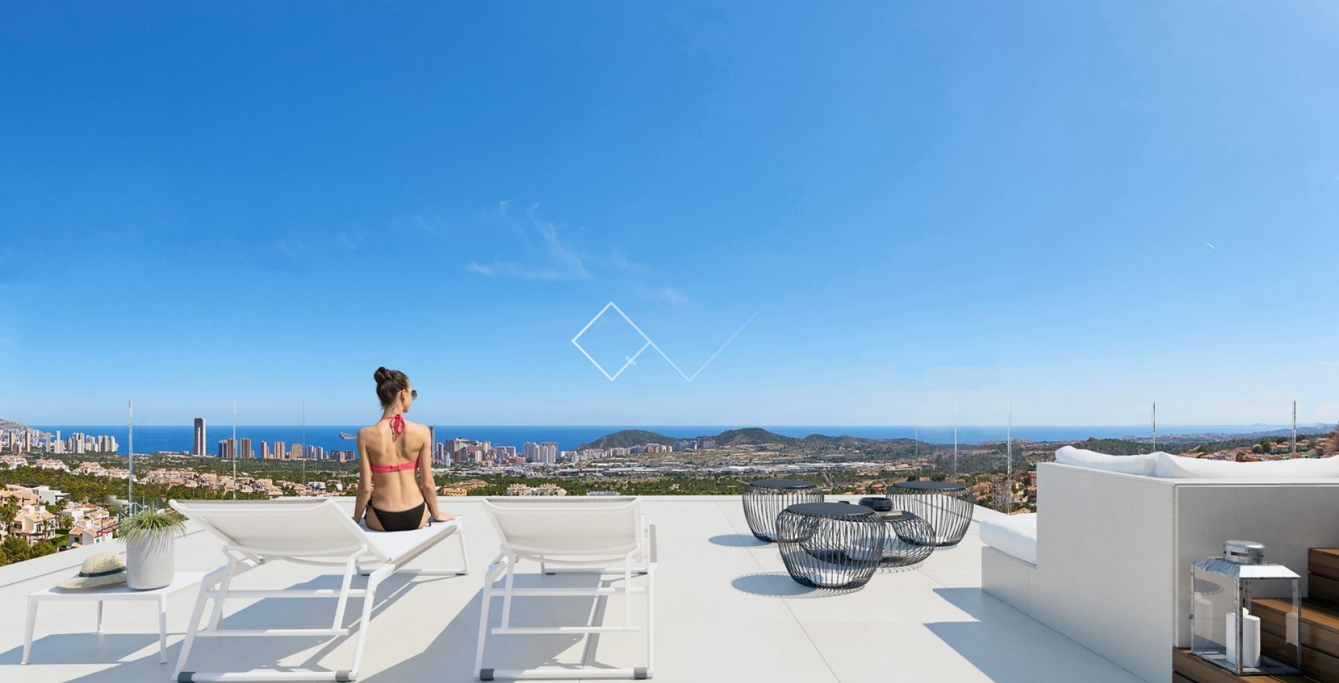 panoramisch uitzicht - Luxe zeezicht villa te koop in Finestrat