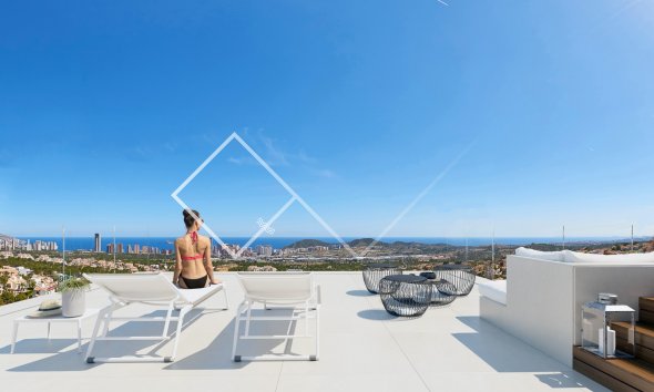 vue panoramique - Villa de luxe avec vue sur la mer à vendre à Finestrat
