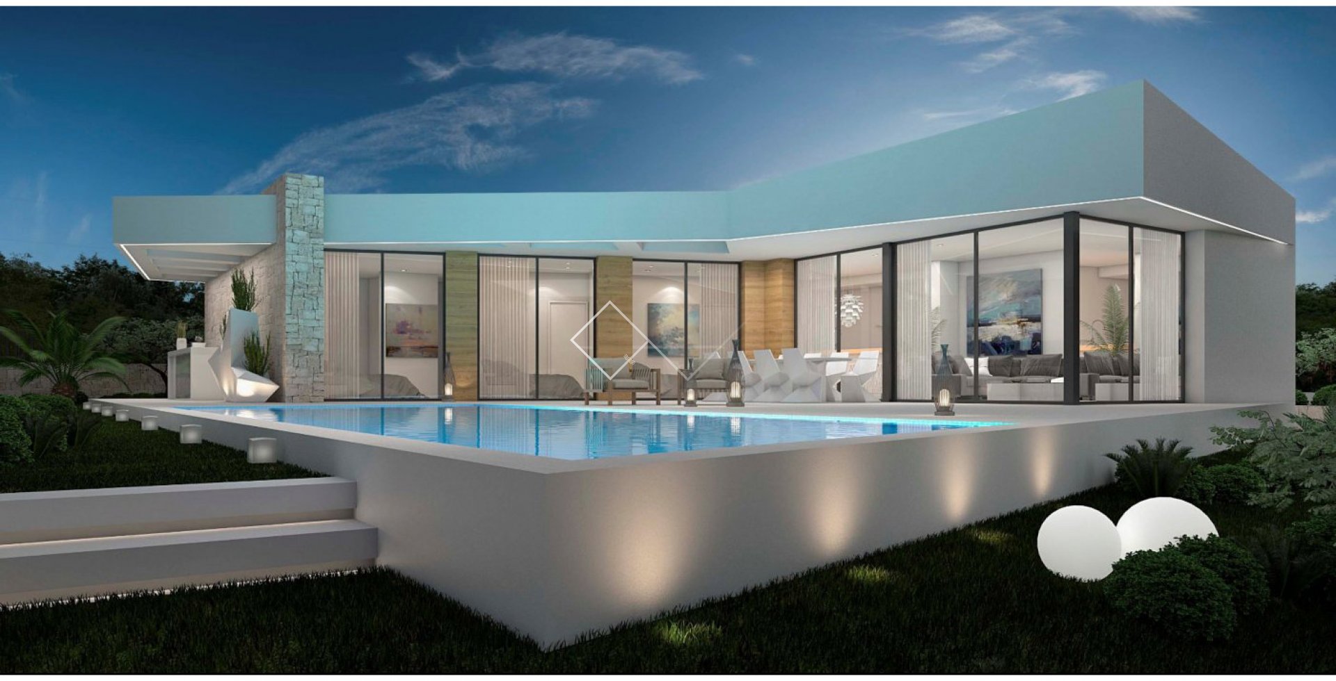 nieuwbouw benitachell - Moderne gelijkvloerse villa met zeezicht in Los Molinos, Benitachell