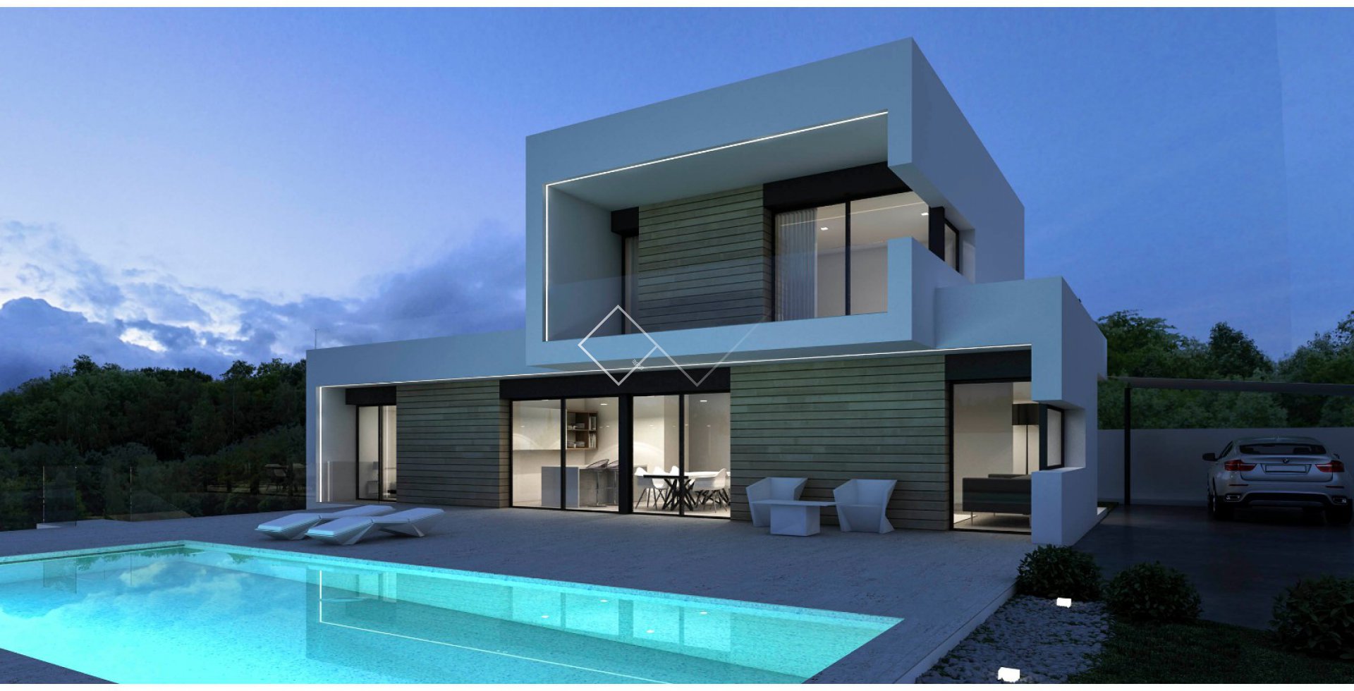 Design-Villa - Zu bauen: moderne Villa in La Fustera, Benissa