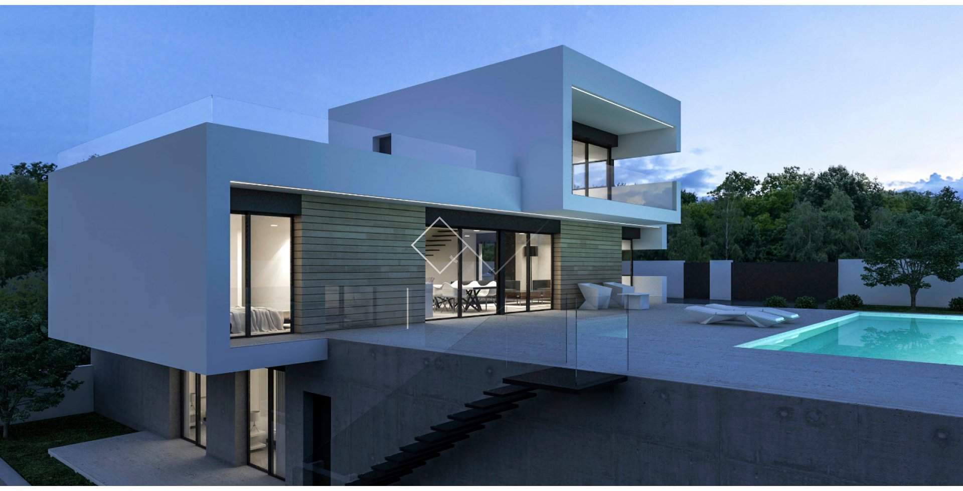 400 m zum Strand - Zu bauen: moderne Villa in La Fustera, Benissa