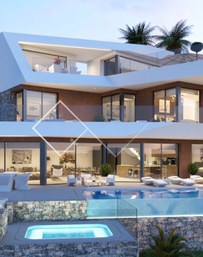 design villa - Modern sea view villa to be built in Pedramala, Benissa 
