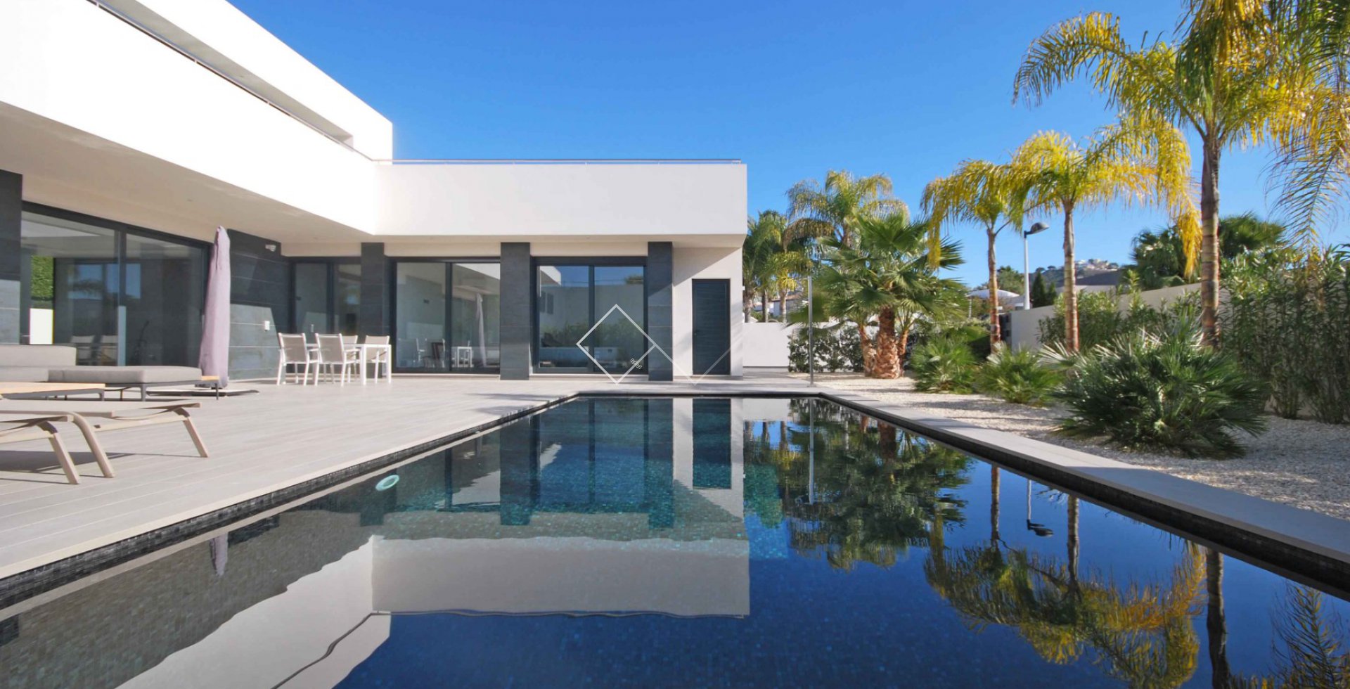 exterieure piscine - Luxueuse villa de style moderne à vendre à Vista del Valle, Moraira