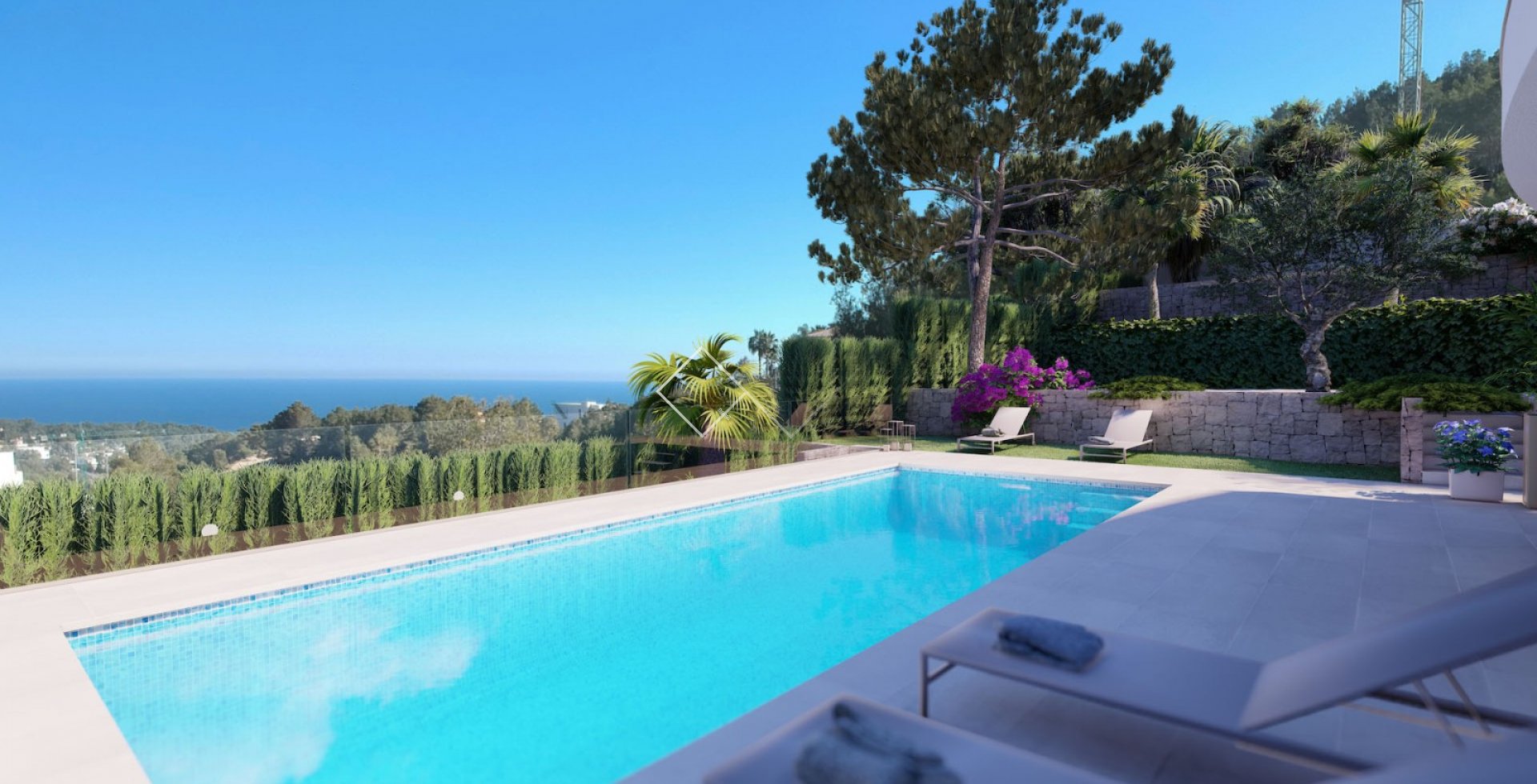 piscine vue sur la mer -  Nouvelle construction : villa moderne à Raco de Galeno, Benissa