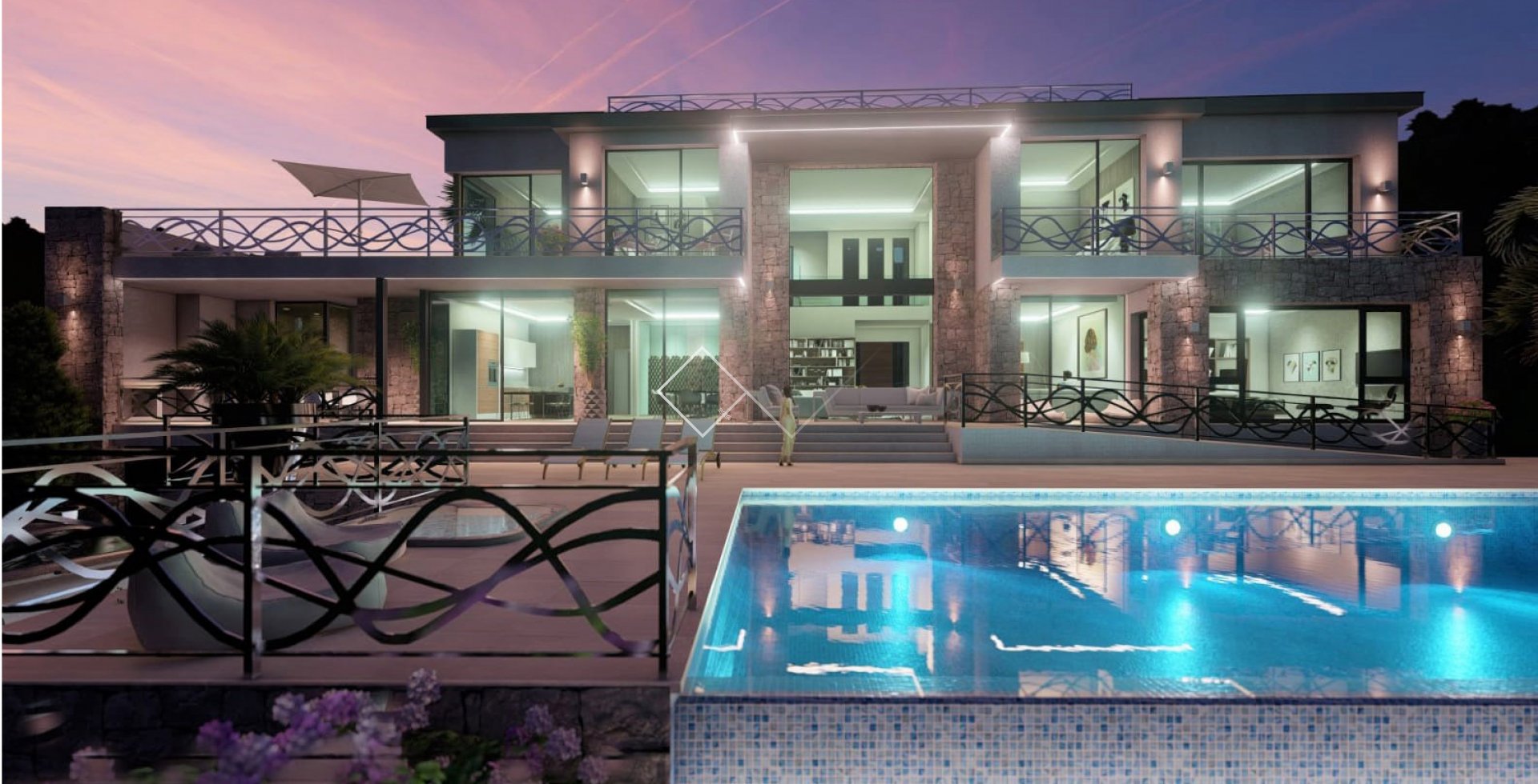 ´s avonds - Indrukwekkende nieuwbouw villa, eerstelijns, met spectaculair zeezicht, Calpe