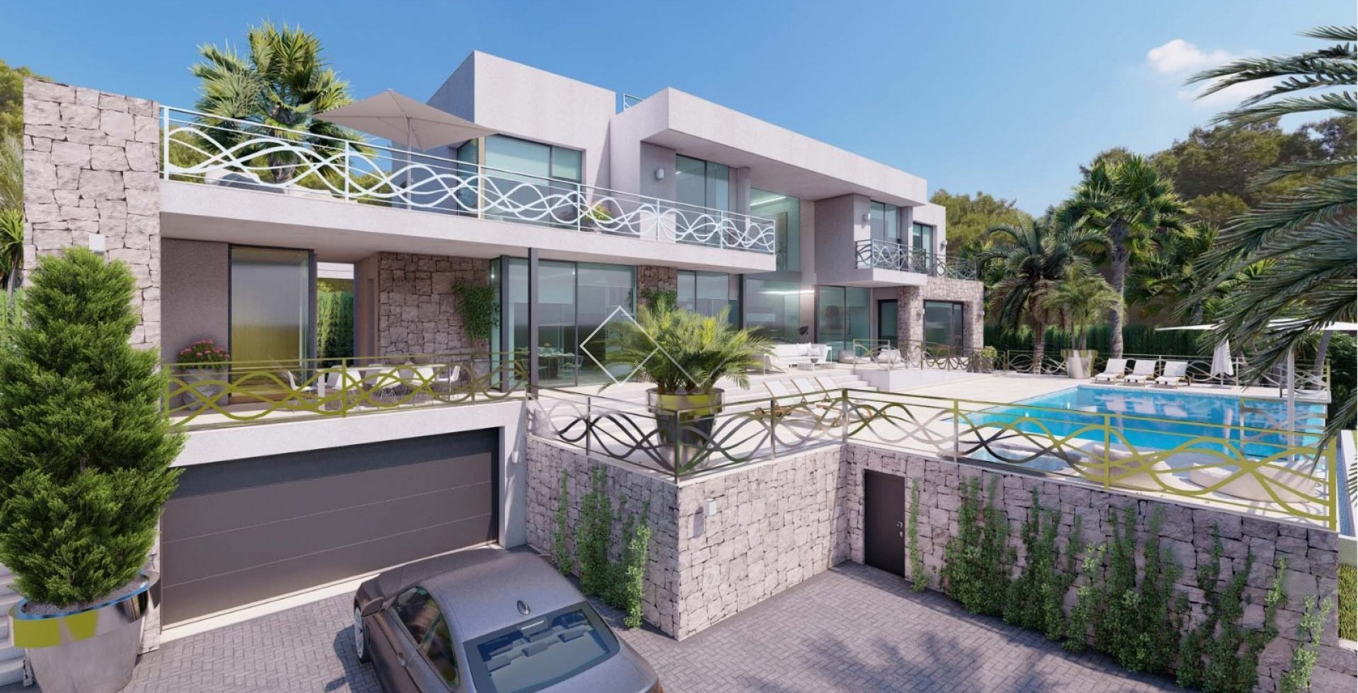 aanzicht woning - Indrukwekkende nieuwbouw villa, eerstelijns, met spectaculair zeezicht, Calpe
