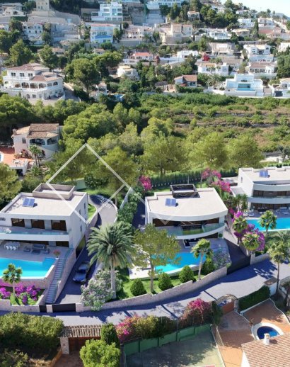-three villas New construction: 3 modern sea view villas in Benimeit, Moraira; Only 2 left!