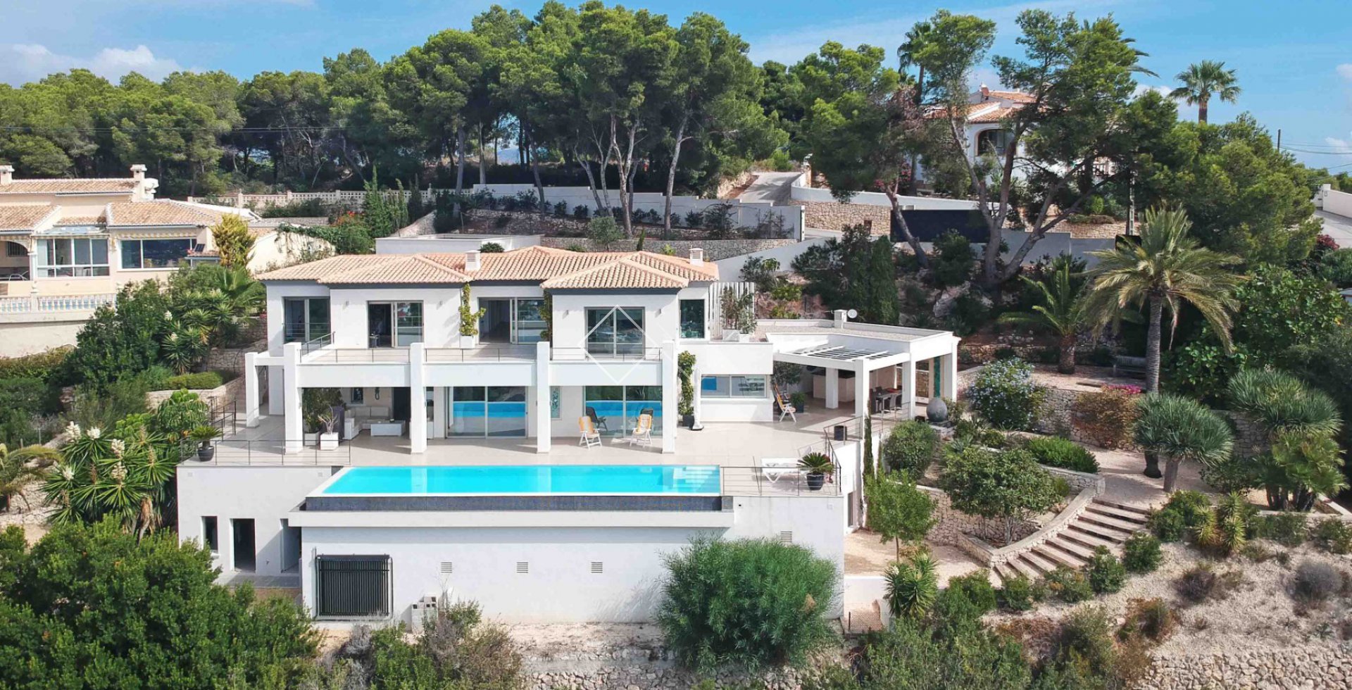 -overzichtsfoto woning Prachtige luxe villa met spectaculair panoramisch uitzicht op zee, te koop in Benimeit, Moraira