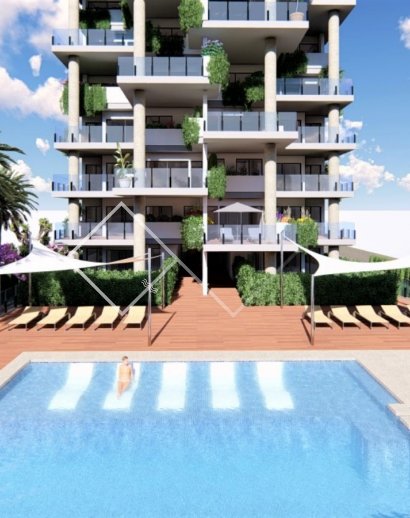 apartment and communal pool -New project: apartments in Calpe, 150m from beach