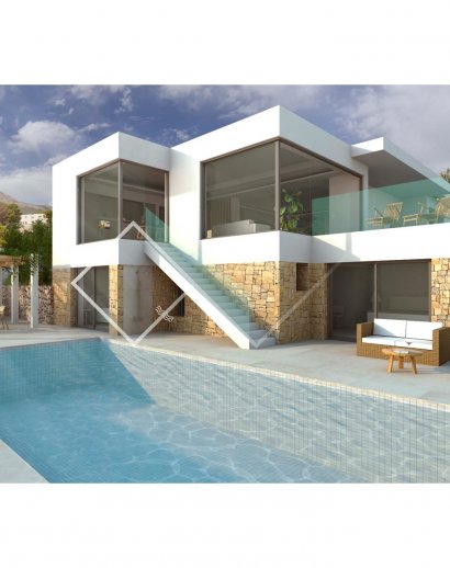 3d impressión maison piscine - Nouveau projet de villa moderne et luxueuse à Altea la Vella