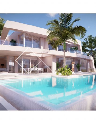 villa pool - Imposing luxurious new build villa with sea views in La Fustera, Benissa