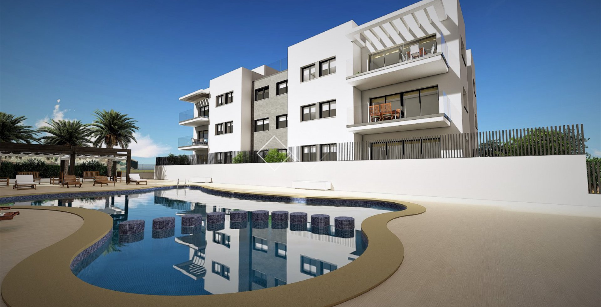 piscine communautaire - Nouveaux appartements de 3 chambres à Arenal, Javea