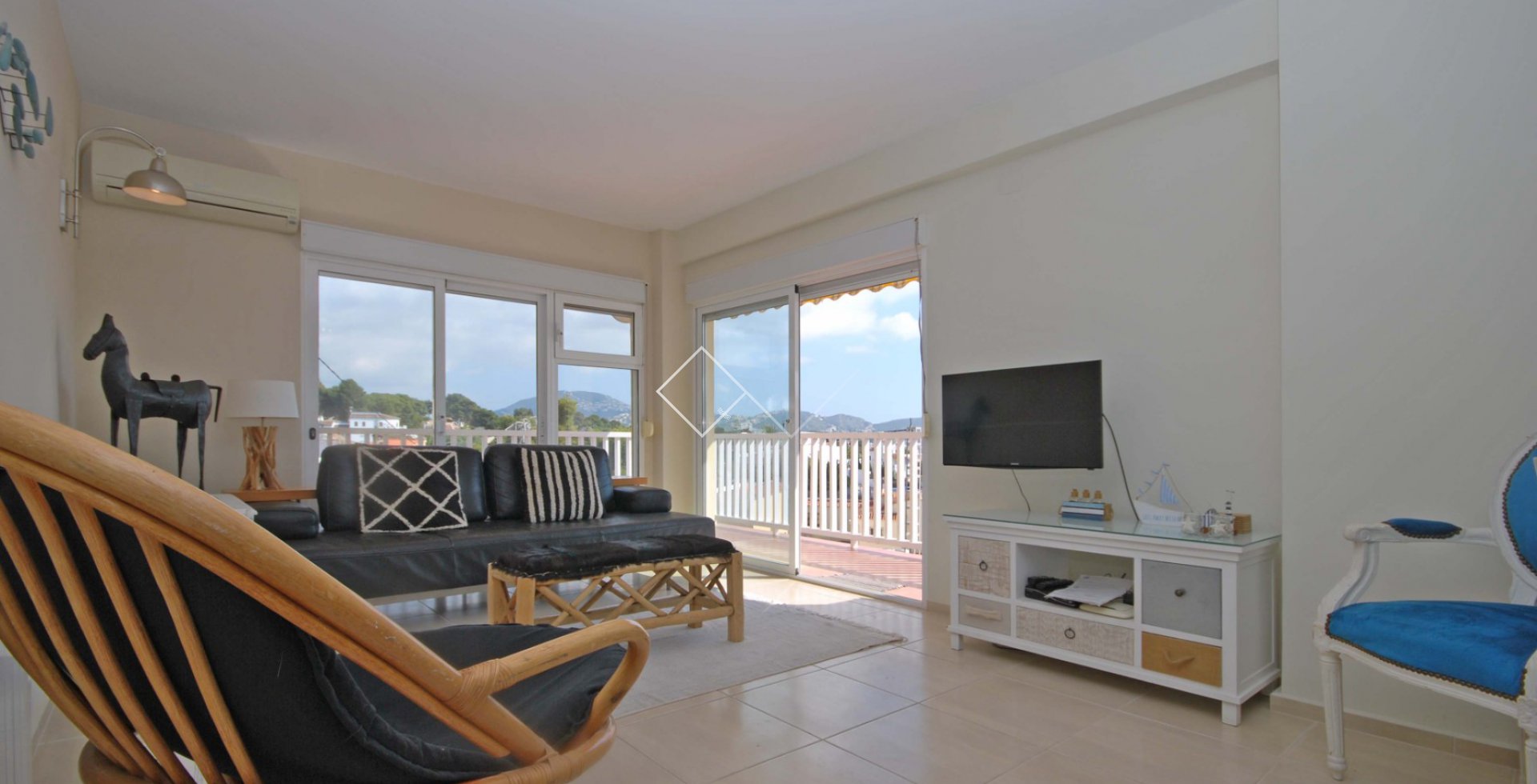 Wohnzimmer - Wohnung mit Meerblick in der Nähe von Strand und Moraira