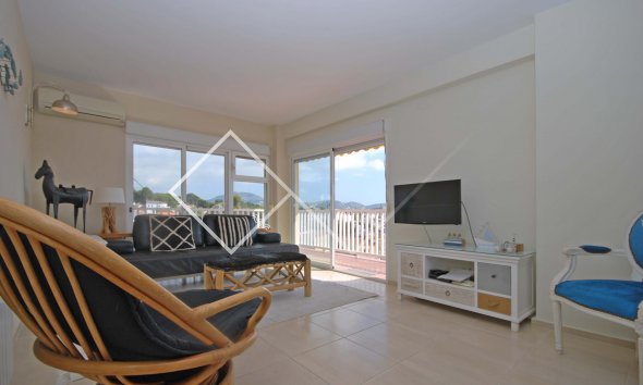 Wohnzimmer - Wohnung mit Meerblick in der Nähe von Strand und Moraira