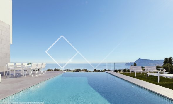 Pool Meerblick - Projekt luxuriöse Meerblick Villa Sierra de Altea