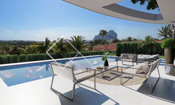 vistas piscina - Villa moderna de lujo en venta en Calpe