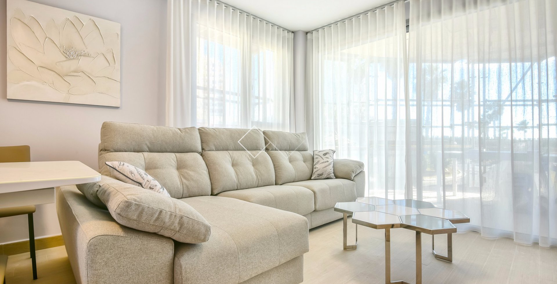 living room - 4 bed apartment in luxurious building, Calpe
