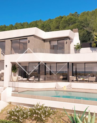 Fassade - Moderne Villa mit herrlichem Meerblick in Calpe