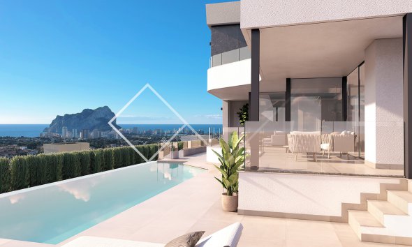 uitzicht zwembad - moderne villa met magnifiek zeezicht in Calpe