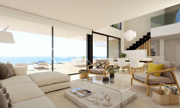 Wohnzimmer - Projekt für eine moderne Design-Villa in Benitachell, Cumbre del Sol