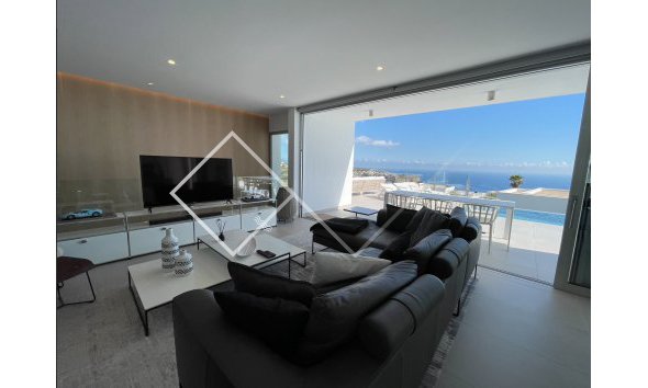 living room - Bright sea view villa for sale in Benitachell