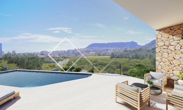 zwembad en uitzicht op de bergen - Project voor design villa in Calpe, Casanova