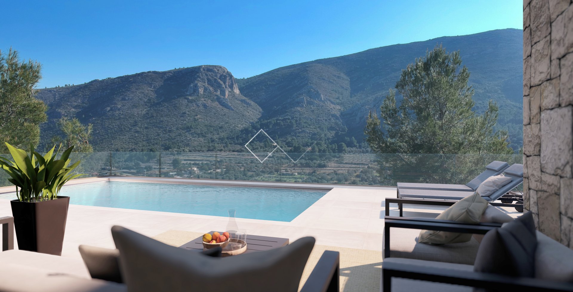 zwembad met uitzicht - project voor design villa in Pedreguer