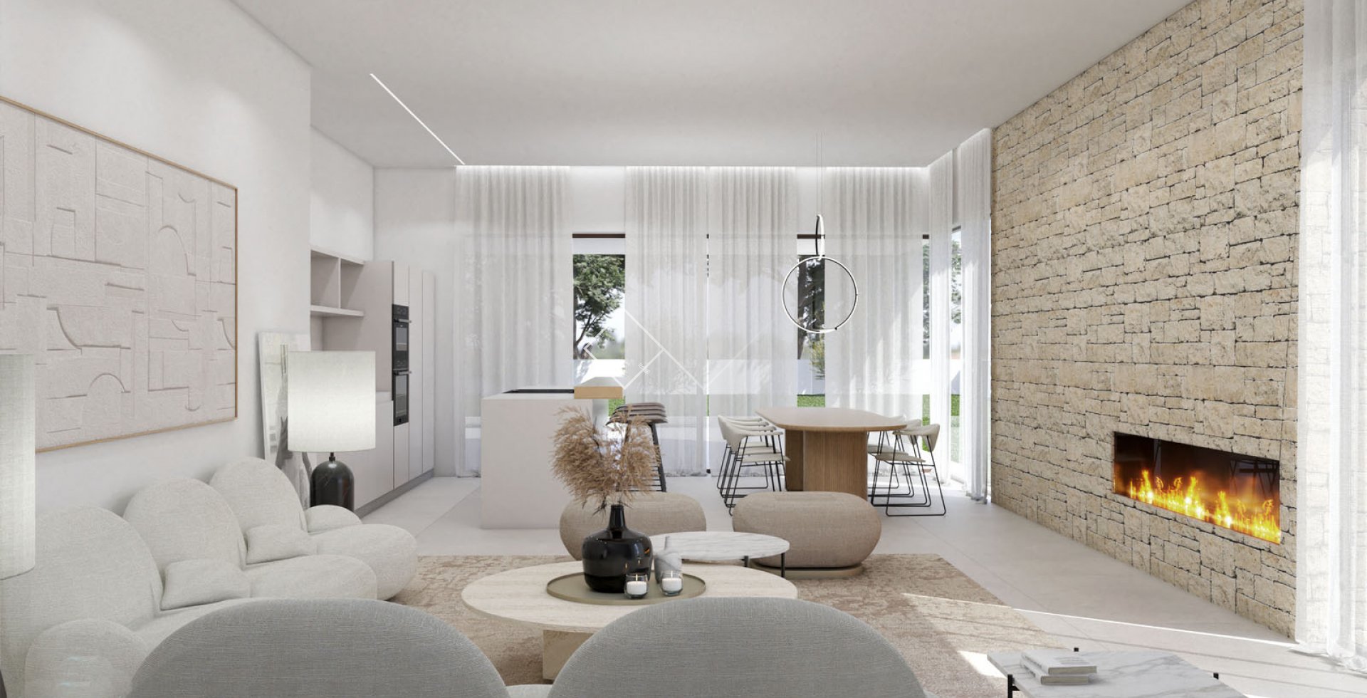open plan living - new design villa for sale in Moraira, Paichi