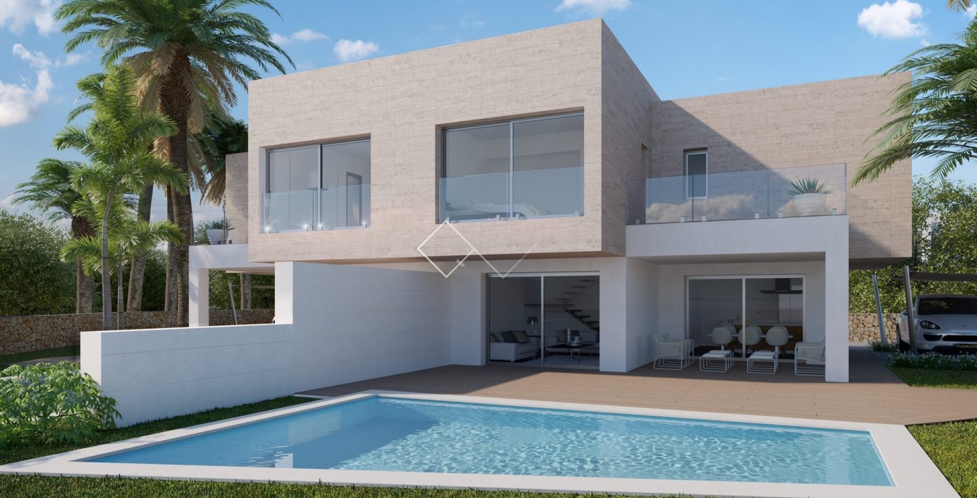 Pino Blanco - Half vrijstaande nieuwe villa te koop in Moraira, 600m van zee