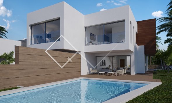 Half vrijstaande nieuwe villa te koop in Moraira, 600m van zee