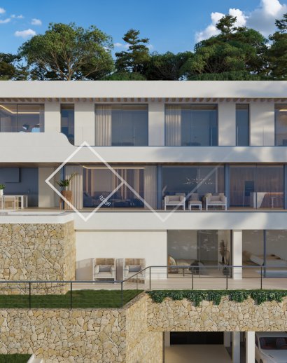Luxueuze design villa met zeezicht te koop in Moraira