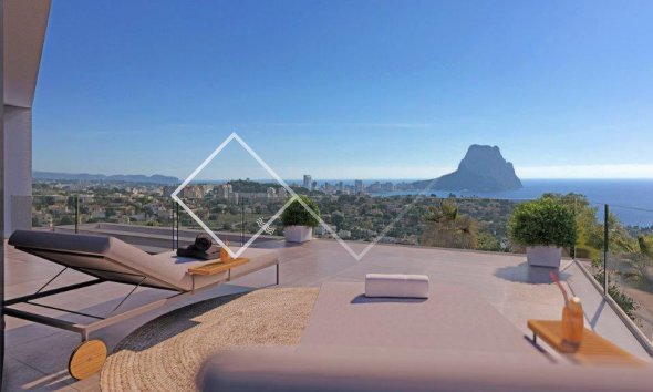 Blick von der Terrasse - Moderne Meerblick Villa in Calpe zu verkaufen