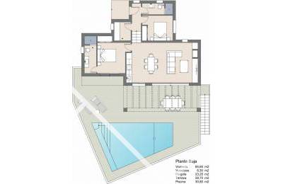 plattegrond - Nieuwe moderne villa met eigen zwembad in Pedreguer